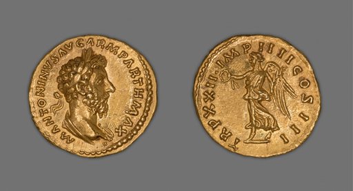 Aureus (Coin) Portraying Emperor Marcus Aurelius