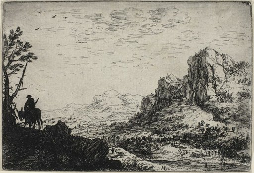 A Traveller Riding a Mule, from Six Landscapes