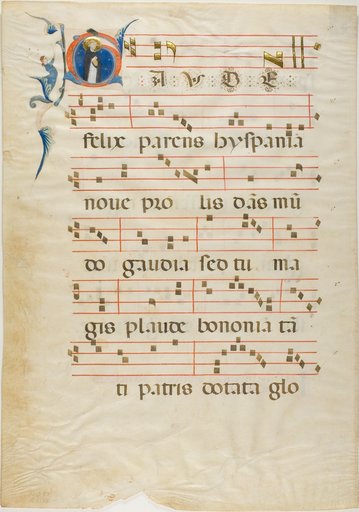 Saint Dominic in a Historiated Initial "G" from an Antiphonary