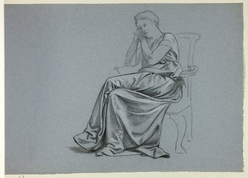 Woman in Loose Gown on Chair