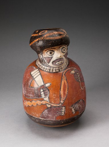 Jar in the Form of a Warrior Holding a Sling and Club