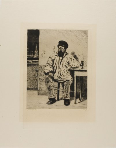 Plate from l'Assommoir (bearded man seated at table)