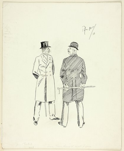 Two Gentlemen with Walking Sticks