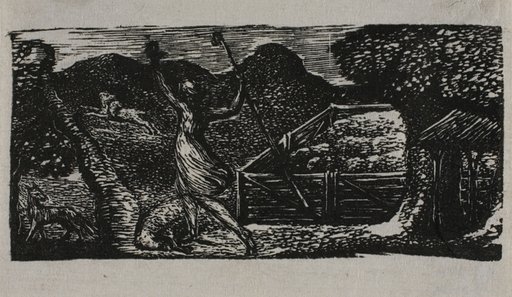 Shepherd Chases Away Wolf, from The Pastorals of Virgil