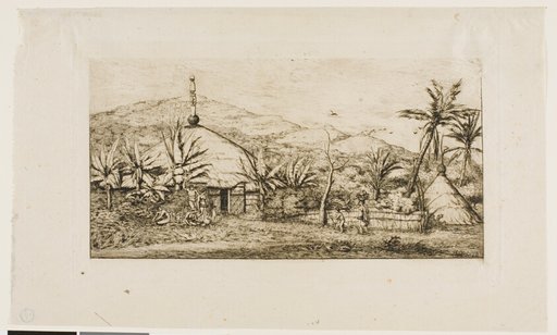 New Caledonia: Large Native Hut on the Road from Balade to Puépo, 1845