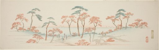 Maples at Kaianji Temple (Kaianji koyo), from an untitled series of famous views of the Edo suburbs