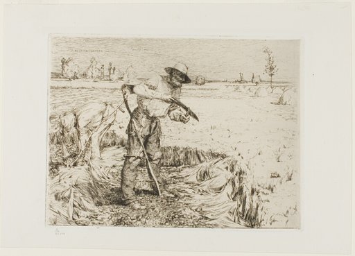 Mower Honing a Scythe
