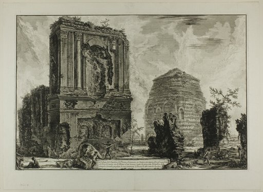 A. View of the Tomb of Licinianus Piso on the ancient Appian Way... B. Tomb of the Cornelii..., from Views of Rome