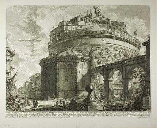 View of the Mausoleum of the Emperor Hadrian (now called Castel Sant’Angelo) from the Rear, from Vedute di Roma (Views of Rome)