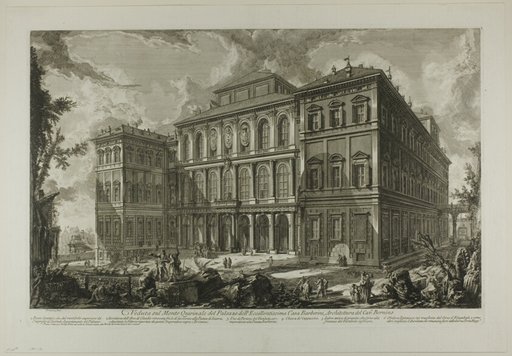 View of the palace of the illustrious Barberini family on the Quirinal Hill, designed by Cavaliere Bernini, from Views of Rome