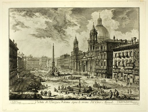 View of Piazza Navona above the ruins of the Circus of Domitian, from Views of Rome