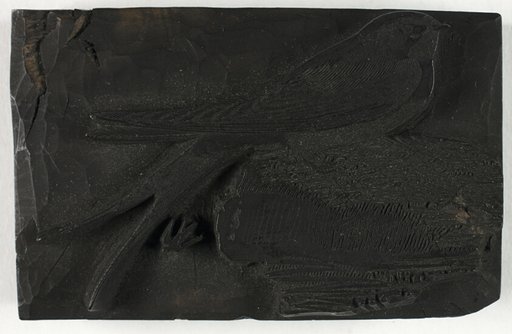 Woodblock for The Swallow, from A History of British Birds
