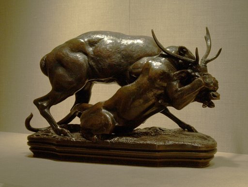 Panther Seizing a Stag
