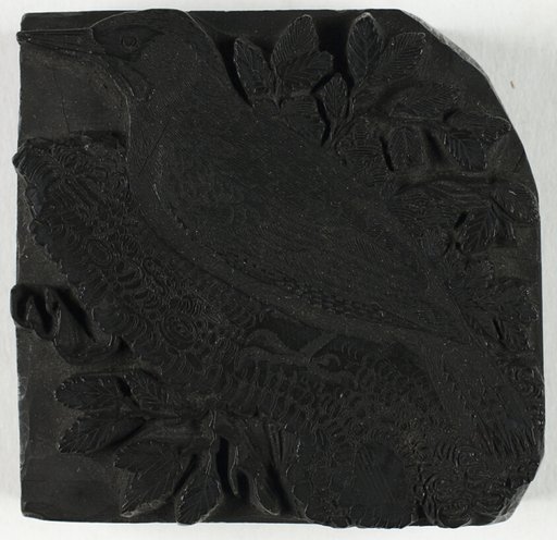 Woodblock for The Green Woodpecker, from A History of British Birds
