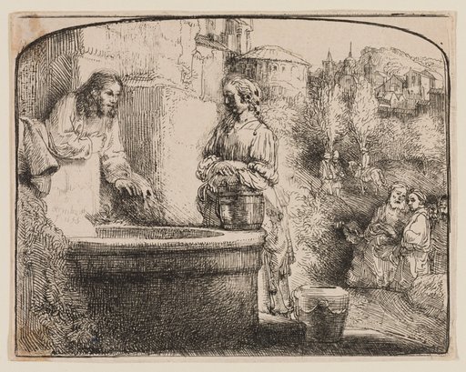 Christ and the Woman of Samaria: An Arched Print