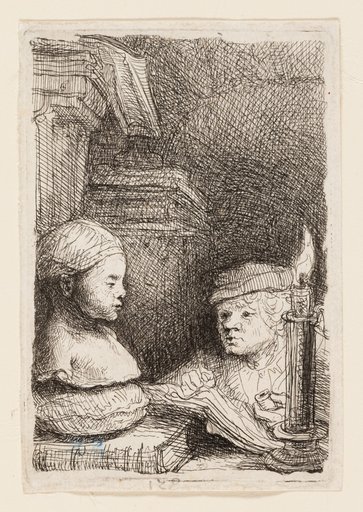 Man Drawing from a Cast