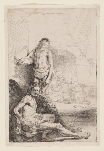 Male Nude Seated and Standing