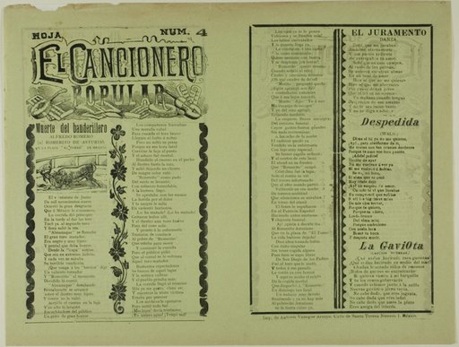 El cancionero popular, hoja num. 4 (The Popular Songbook, Sheet No. 4)
