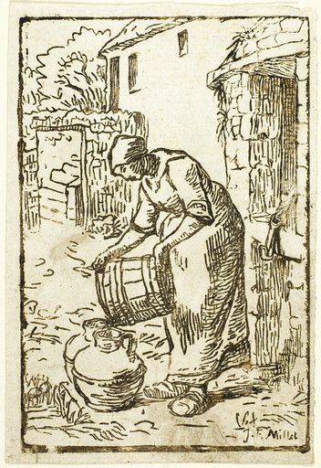 Woman Filling Water-Cans