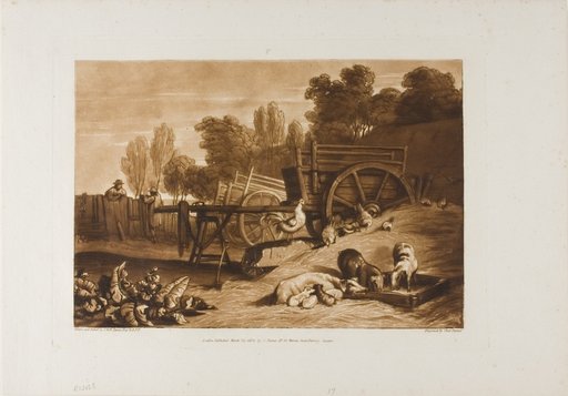 The Farm Yard with the Cock, plate 17 from Liber Studiorum