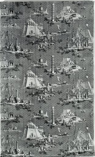 Les Monuments de Chine (The Monuments of China) (Furnishing Fabric)