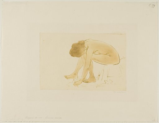 Seated Woman Wiping Her Feet