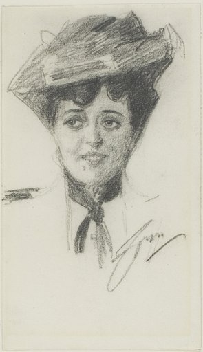 Head of a Young Woman Wearing a Hat