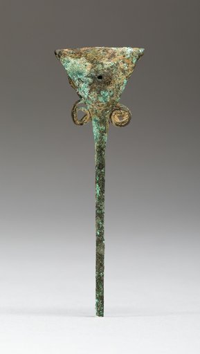 Hair Ornament or Pin with Triangular Head and Rattle