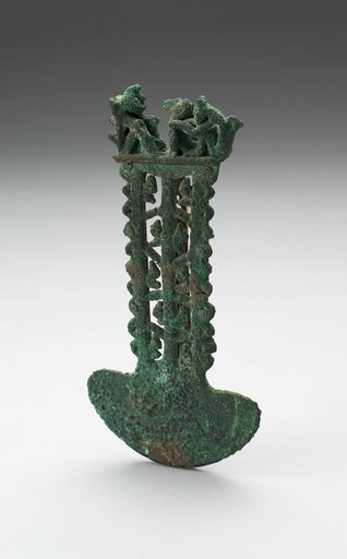 Ceremonial Knife (Tumi) With Figural Scene and Zoomorphic Figures