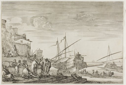 Houses Overlooking a Port, from Views of the Port of Livorno