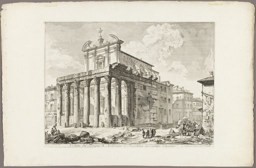 View of the Temple of Antoninus and Faustina in the Roman Forum, from Views of Rome