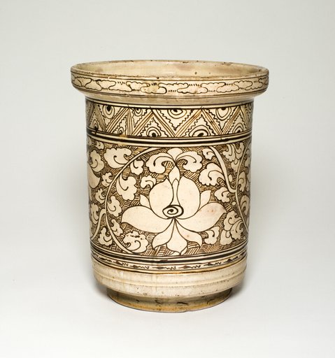 Cylindrical Jar with Lotus Scrolls