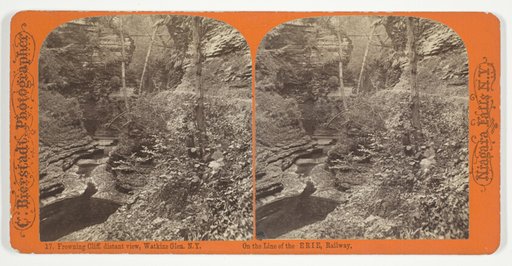 Frowning Cliff, distant view, Watkins Glen, N.Y., No. 17 from the series "On the Line of the ERIE, Railway"
