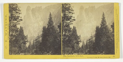 The Sentinel, 3270 feet, Yosemite Valley, Mariposa County, Cal., from the series "Watkins' Pacific Coast"