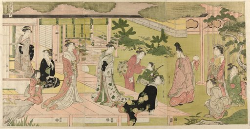 Wakana, Part 1 (Wakana, jo), from the series "A Fashionable Parody of the Tale of Genji (Furyu yatsushi Genji)"
