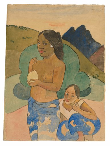 Two Tahitian Women in a Landscape