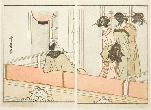 A Box at the Kabuki Theater, from the illustrated book "Guide to the Actors' Dressing Rooms (Yakusha gakuya tsu)"