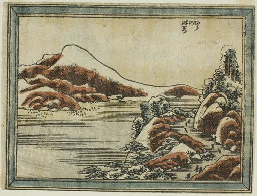 Snow at Dusk at Hira (Hira no bosetsu), from the series Eight Views of Omi in Etching Style (Doban Omi hakkei)
