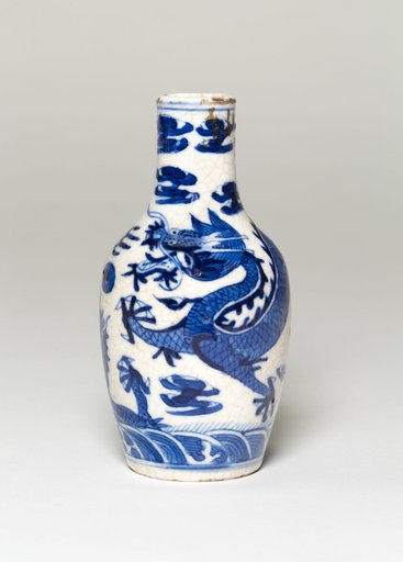 Miniature Vase with Dragons Chasing Flaming Pearls