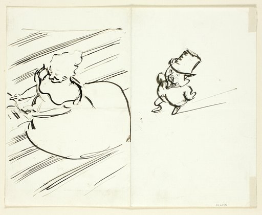 Sketches of Man and Woman Seen from Above