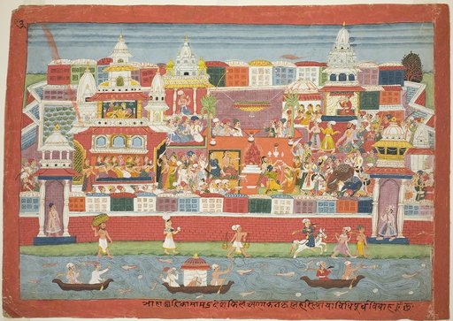 Krishna's Marriage to Kalinda, page from a Dispersed Bhagavata Purana manuscript