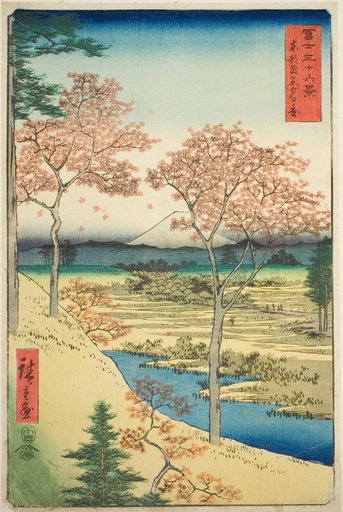 Yuhi Hill at Meguro in the Eastern Capital (Toto Meguro Yuhigaoka), from the series "Thirty-six Views of Mount Fuji (Fuji sanjurokkei)"