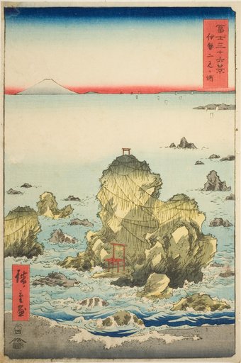 Futami Bay in Ise Province (Ise Futamigaura), from the series "Thirty-six Views of Mount Fuji (Fuji sanjurokkei)"