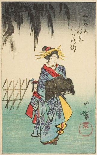 Yamashiro Province, section of sheet no. 1 from the series "Cutout Pictures of the Provinces (Kunizukushi harimaze zue)"