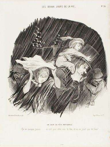 The Evening of the National Holiday. It never fails... you go out to see the fireworks, and all you get is waterworks!, plate 20 from The Best Days in Life