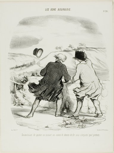 The inconvenience of leaving the train even only for a moment and for any pretext whatsoever, plate 29 from Les Bons Bourgeois