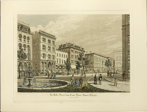 La Salle Street from Court House Square, Chicago, in the Year 1865