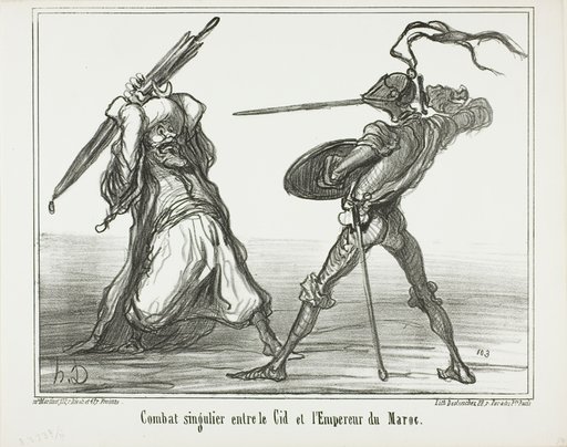 A Unusual Battle Between El Cid and the Emperor of Morocco, plate 117 from Actualités