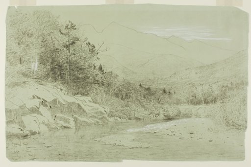 River Stream with Mountains in the Distance