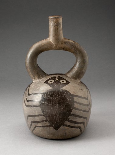 Stirrup Spout Vessel with Spider Motifs